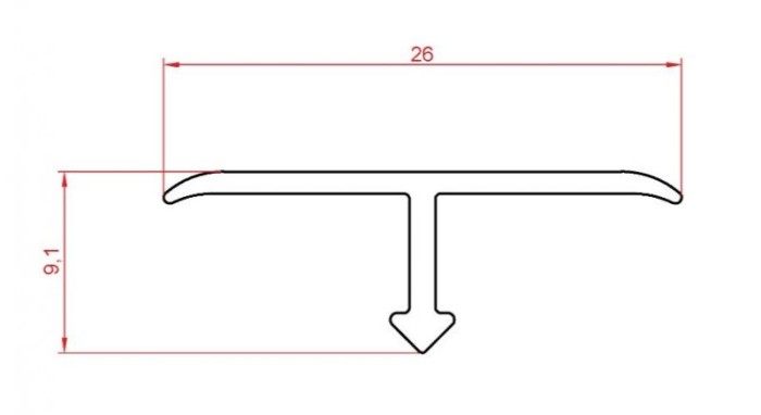 Т-профиль алюминиевый 26 мм Евротрим Т-26 7334.01 серебро 3 м