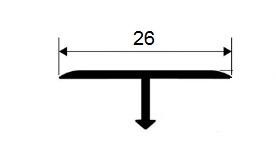 Профиль Т-образный из полированной латуни 26 мм PVL39 MST 26 2,7 м