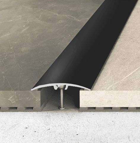 Алюминиевый порог одноуровневый округлый 40 мм Effector A 64-005 чёрный 2,7 м