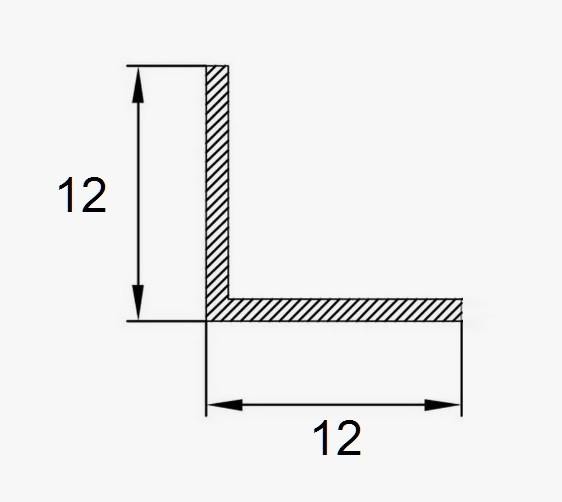 Алюминиевый уголок 12х12 мм ПБ12х12 шампань матовая 3 м