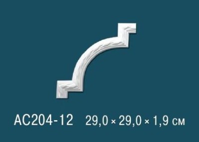 Угловой элемент с орнаментом Перфект AC204-12 290х290 мм белый полиуретан