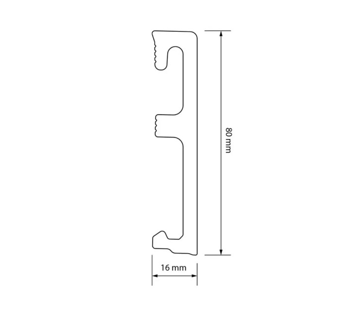 Напольный плинтус 80х16 мм SALAG ALPHA KP D?b Mi?towy AP8141 ПВХ мятный дуб 2.4 м