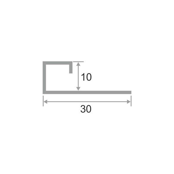 Профиль алюминиевый П-образный ПО-98 Серебро матовое 2,7 м