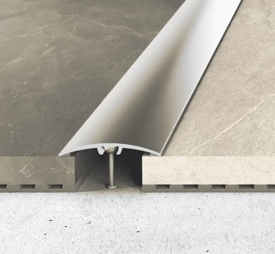 Алюминиевый порог одноуровневый округлый 40 мм Effector A 64-01 Серебро 2,7 м