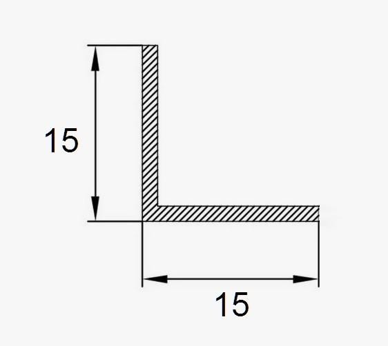 Алюминиевый уголок 15х15 мм ПБ15х15 алюминий натуральный 3 м
