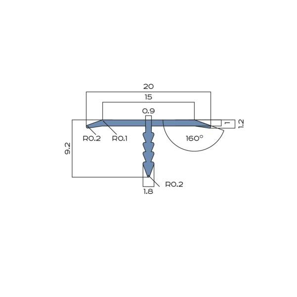 Т-профиль 20 мм алюминиевый NEEXY PV102-44 SA муар антрацит 2.7 м