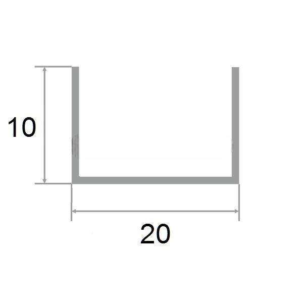 П-профиль из латуни 10х10х10 мм полированный PU10 3м