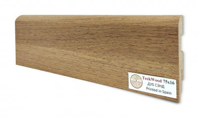 Плинтус для пола 75х16 мм Teckwood Дуб Сэнд цветной МДФ 2.15 м