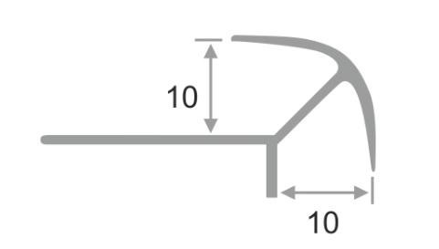 Алюминиевый профиль под плитку закладной угловой ПО-10х10 Бронза светлая глянец 2,7 м