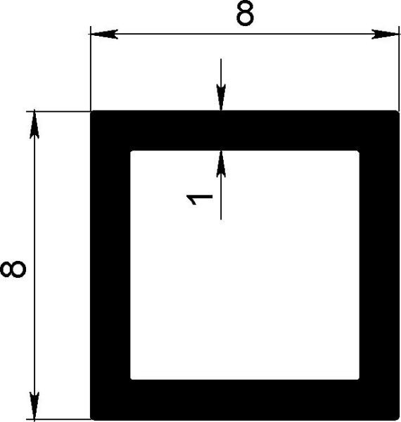 Алюминиевый бокс 8х8х1 мм 3 м серебро анодированный