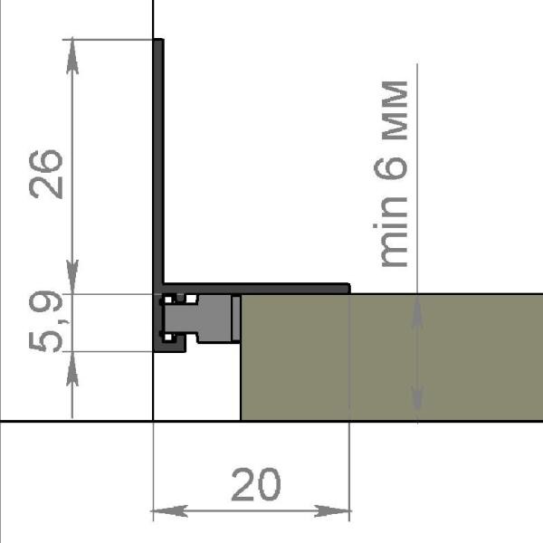Алюминиевый микроплинтус Мега-Трейд МП-32 Чёрный 2м арт.2334