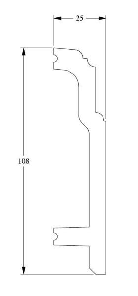 Напольный плинтус с кабель-каналом гибкий Orac Decor Duropolymer Flex SX155F 2 м