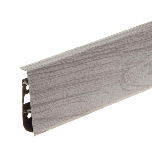 Напольный плинтус ПВХ 75 мм Cezar Hi-Line Prestige 078 Дуб светло-серый 2,5 м