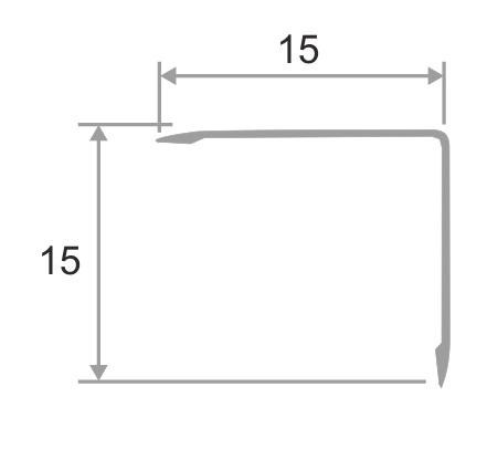 Уголок алюминий 15х15 мм ПН-15х15 Чёрный муар 2,7 м