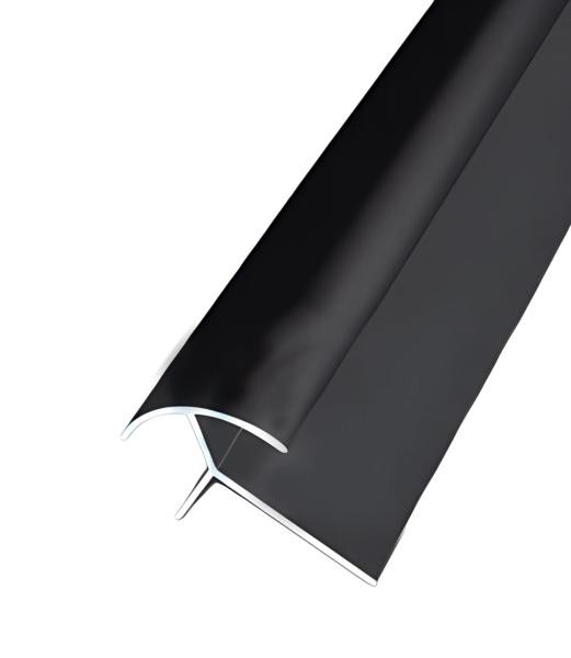 Алюминиевый профиль под плитку закладной угловой ПО-10х10 Черный матовый 2,7 м