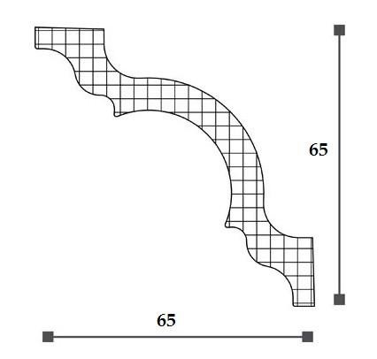 Потолочный плинтус NMC LX-68 200 см 65х65 мм
