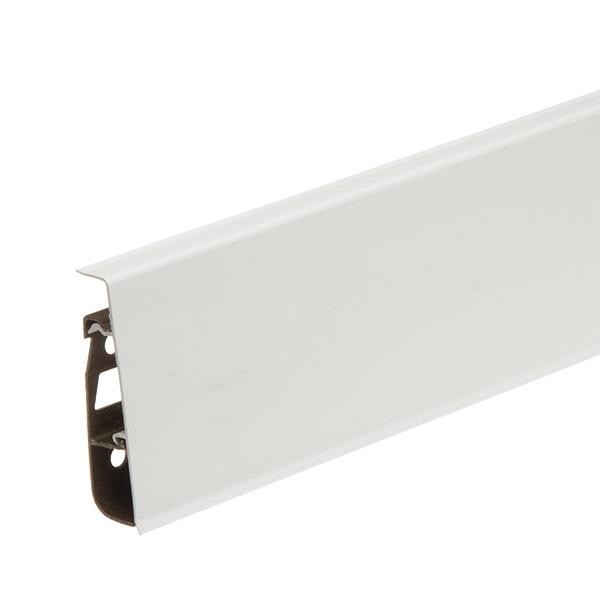 Напольный плинтус ПВХ 75 мм Cezar Hi-Line Prestige 089 Белый 2,5 м