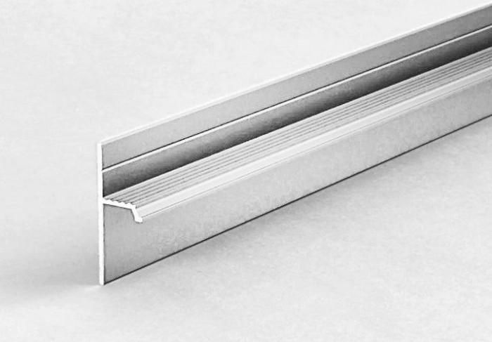 Теневой плинтус алюминиевый под гипсокартон ПТ-1/20 серебро 3м