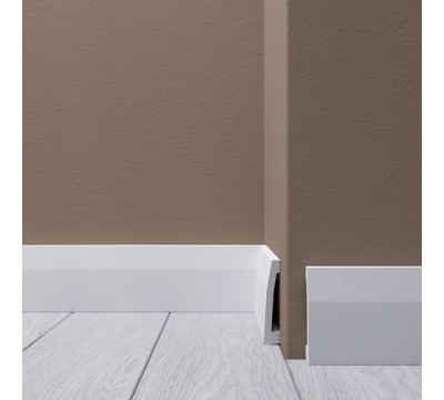 Белый напольный плинтус из ударопрочного полимера 60х12 мм Де-Багет XPS Polymer Н 10 2 м