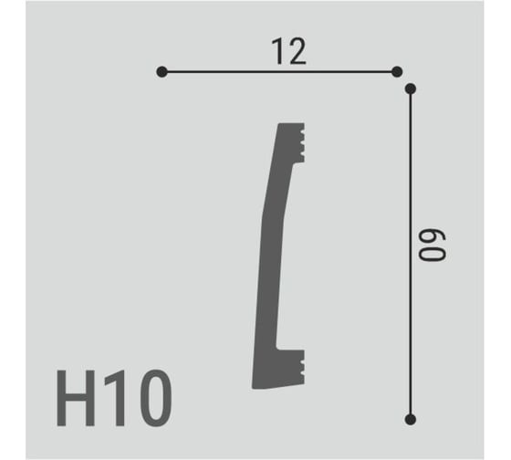 Белый напольный плинтус из ударопрочного полимера 60х12 мм Де-Багет XPS Polymer Н 10 2 м