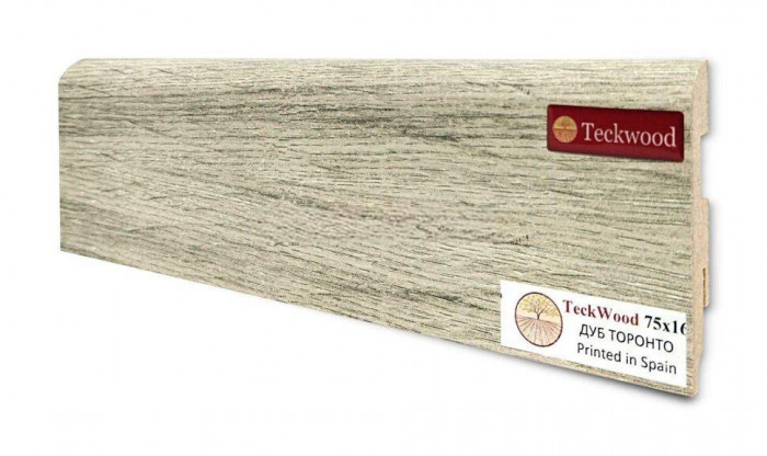 Плинтус для пола 75х16 мм Teckwood Дуб Торонто цветной МДФ 2.15 м