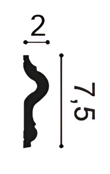 Гибкий молдинг Orac Decor Duropolymer PX202F белый 200x7.5x2 см