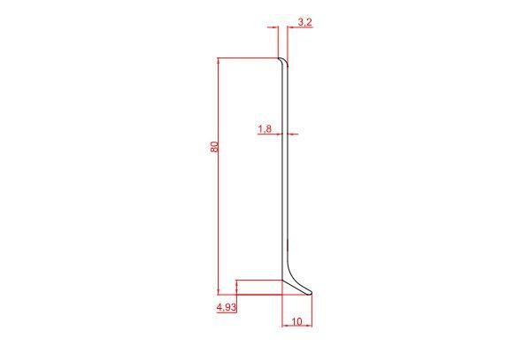Уголок внешний ПВХ для плинтуса Евротрим L-80 2157.00 золото