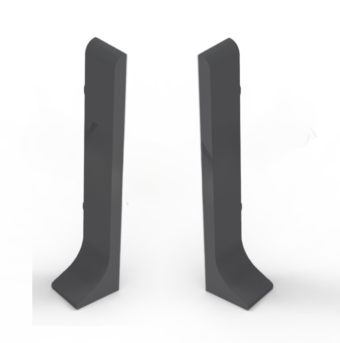 Комплект заглушек для плинтуса (пара левая+правая) 100 мм Мега-Трейд ЛП-100з 0035 черный муар RAL 9005