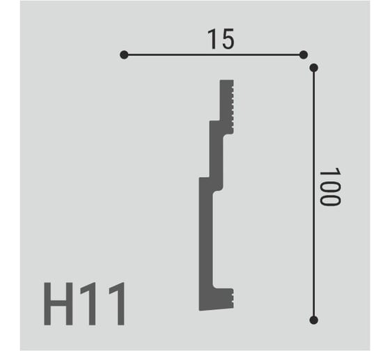 Белый напольный плинтус из ударопрочного полимера 100х15 мм Де-Багет XPS Polymer Н 11 2 м