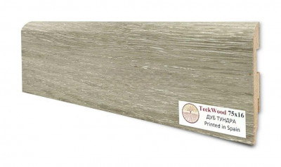 Плинтус для пола 75х16 мм Teckwood Дуб Тундра цветной МДФ 2.15 м