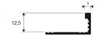 Профиль L-образный латунь 12 мм Progress PTOL 125 Полированная латунь 2,7 м