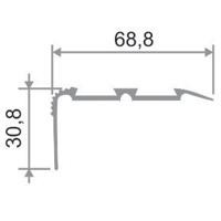 Порог угловой противоскользящий 68х30 мм ПО-68х30 Серебро матовое 2,7 м