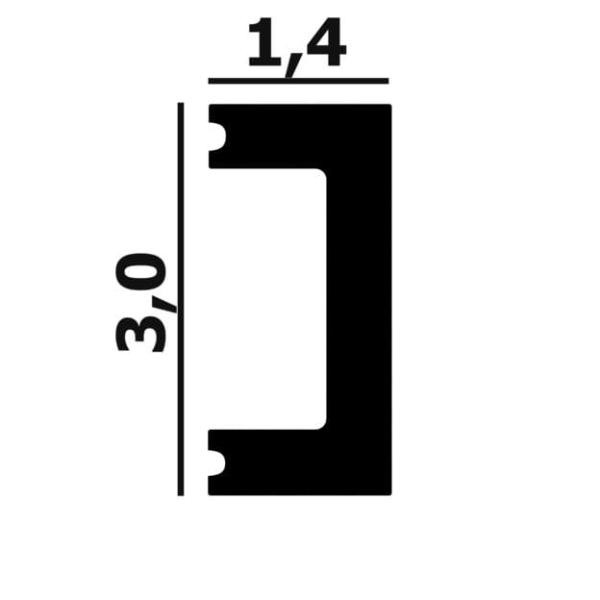 Молдинг Перфект Плюс P123-2800 белый ударопрочный полимер 30х14 2,8 м