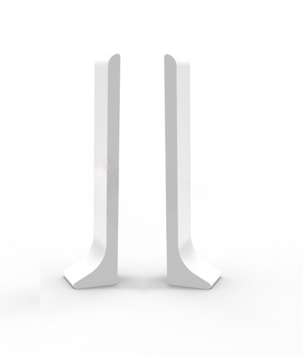 Комплект заглушек для плинтуса (пара левая+правая) 100 мм Мега-Трейд ЛП-100з 0035 белый муар RAL 9016