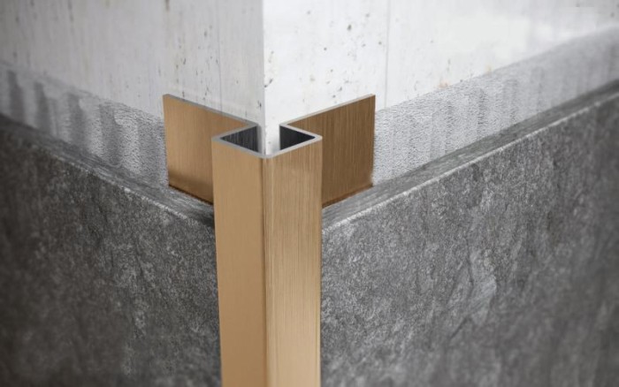 Антивандальный профиль для плитки FMR 10х20 GM Золото сатинированное 2,7 м