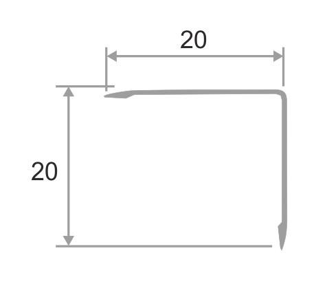 Уголок алюминий 20х20 мм ПН-20х20 Бежевый муар 2,7 м