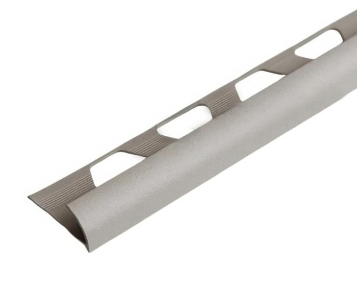 Алюминиевая раскладка для плитки наружний угол ПО-9 Светло-серый муар 2,7 м