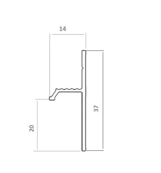 Теневой плинтус алюминиевый под гипсокартон ПТ-1/20 черный муар 3м