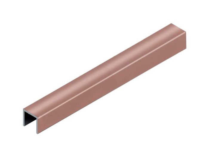 П-профиль 10х10 мм алюминиевый NEEXY PV83-15 RG розовый блестящий 2.7 м