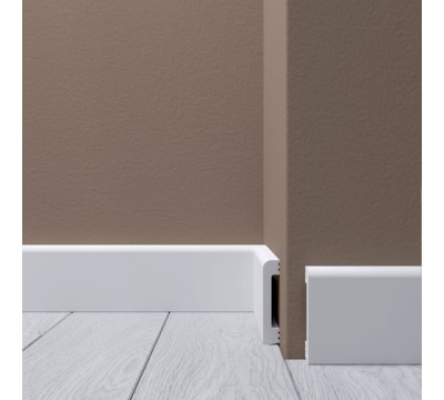 Белый напольный плинтус из ударопрочного полимера 60х12 мм Де-Багет XPS Polymer Н 8 2 м