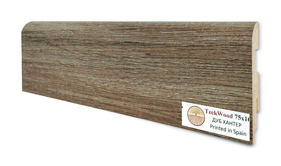 Плинтус для пола 75х16 мм Teckwood Дуб Хантер цветной МДФ 2.15 м