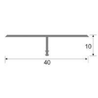 Профиль Т-образный алюминиевый 40 мм ПТ-40 Серебро глянец 2,7 м