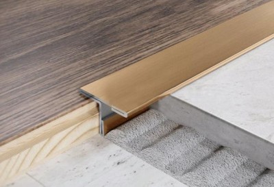 T-образный профиль нержавеющая сталь 40 мм FT 40 GM Золото сатинированное 2,7 м