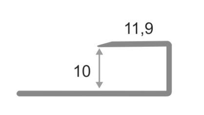 Алюминиевый П-профиль гибкий окантовочный ПО-П10 Бронза светлая глянец 2,7 м