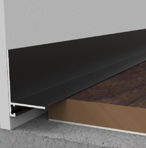 Алюминиевый микроплинтус Мега-Трейд МП-32 Чёрный 3м арт.2334