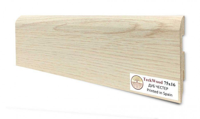 Плинтус для пола 75х16 мм Teckwood Дуб Честер цветной МДФ 2.15 м