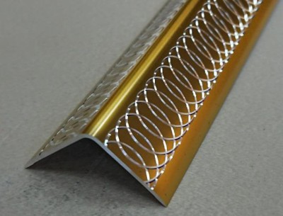 Алюминиевый уголок 20х20 мм ПН-20х20 Золото глянец гравировка 2,7 м