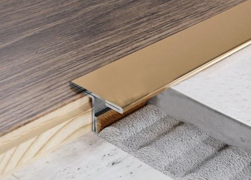 T-образный профиль нержавеющая сталь 40 мм FT 40 GP Золото полированное 2,7 м