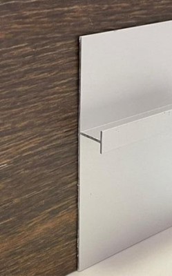 Теневой плинтус алюминиевый под гипсокартон ПТ-1/70 сырой алюминий 3м