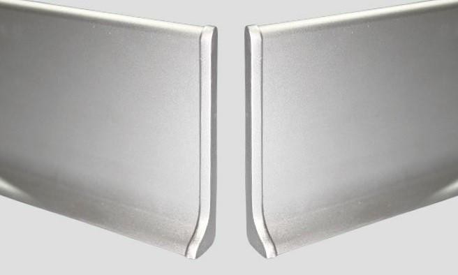 Алюминиевые заглушки для плинтуса Евротрим L-100 комплект серебро